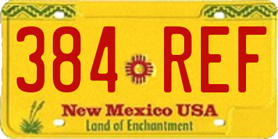 NM license plate 384REF