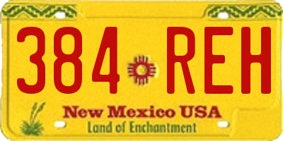 NM license plate 384REH