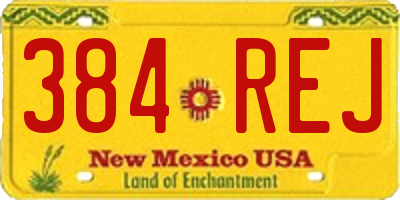 NM license plate 384REJ