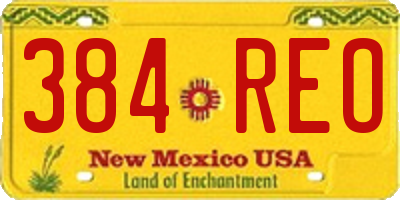 NM license plate 384REO