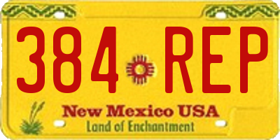 NM license plate 384REP