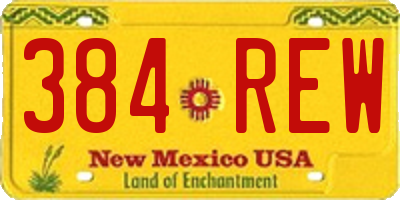 NM license plate 384REW