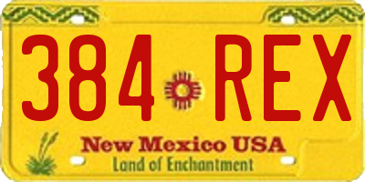 NM license plate 384REX