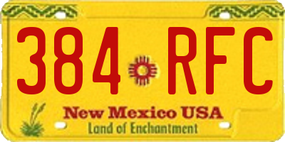 NM license plate 384RFC