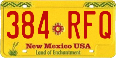 NM license plate 384RFQ