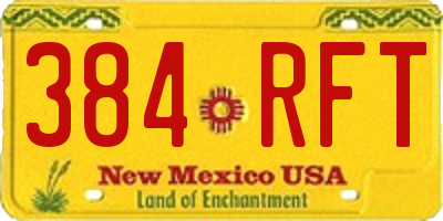 NM license plate 384RFT