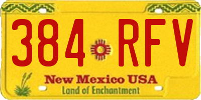 NM license plate 384RFV