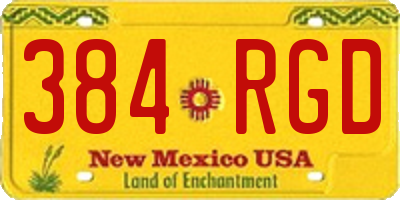 NM license plate 384RGD