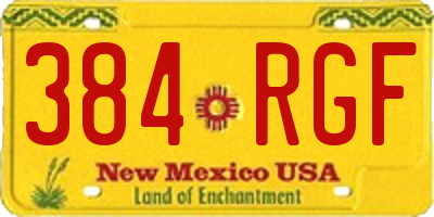 NM license plate 384RGF