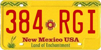 NM license plate 384RGI