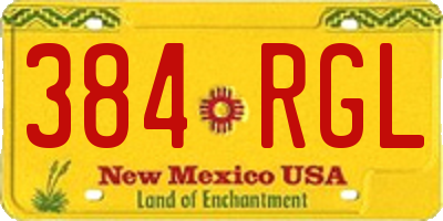 NM license plate 384RGL