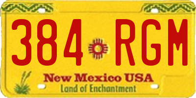 NM license plate 384RGM