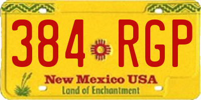 NM license plate 384RGP