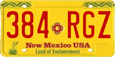 NM license plate 384RGZ