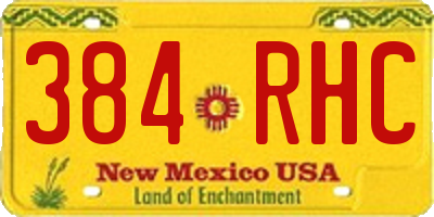 NM license plate 384RHC