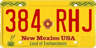 NM license plate 384RHJ