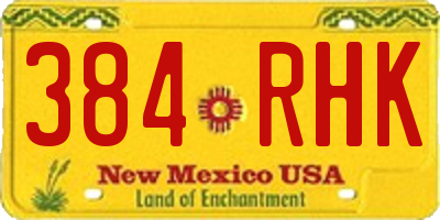 NM license plate 384RHK