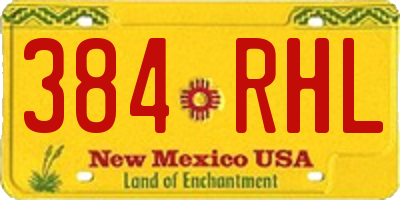 NM license plate 384RHL
