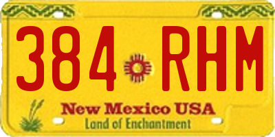 NM license plate 384RHM