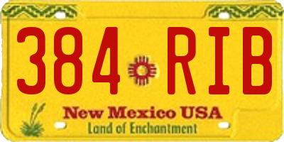 NM license plate 384RIB
