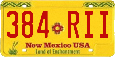 NM license plate 384RII