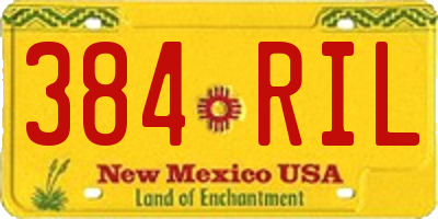 NM license plate 384RIL
