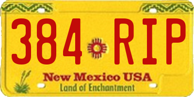 NM license plate 384RIP