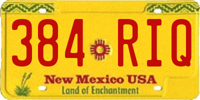 NM license plate 384RIQ