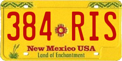 NM license plate 384RIS