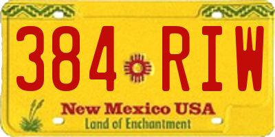 NM license plate 384RIW