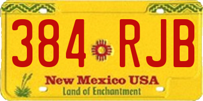 NM license plate 384RJB