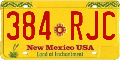 NM license plate 384RJC