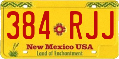NM license plate 384RJJ