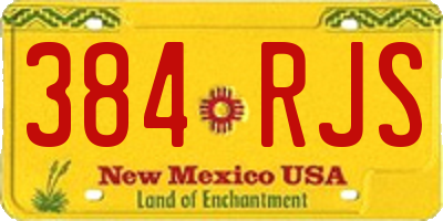 NM license plate 384RJS