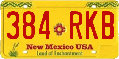 NM license plate 384RKB