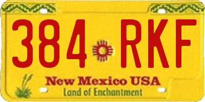 NM license plate 384RKF