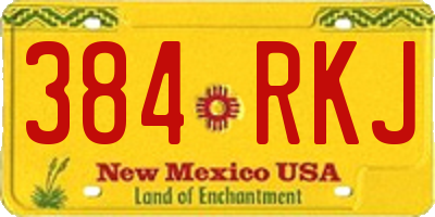 NM license plate 384RKJ