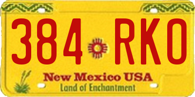 NM license plate 384RKO