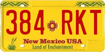 NM license plate 384RKT
