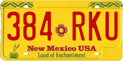 NM license plate 384RKU