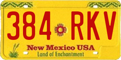 NM license plate 384RKV