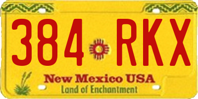 NM license plate 384RKX
