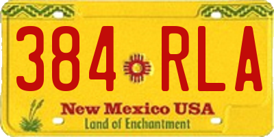 NM license plate 384RLA