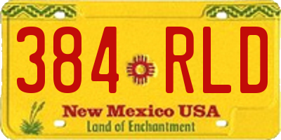 NM license plate 384RLD