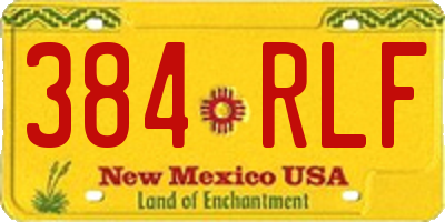 NM license plate 384RLF