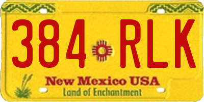 NM license plate 384RLK
