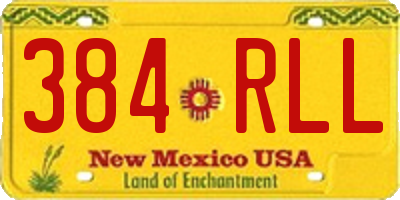 NM license plate 384RLL