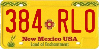 NM license plate 384RLO