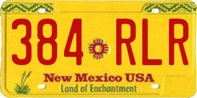 NM license plate 384RLR