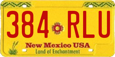 NM license plate 384RLU